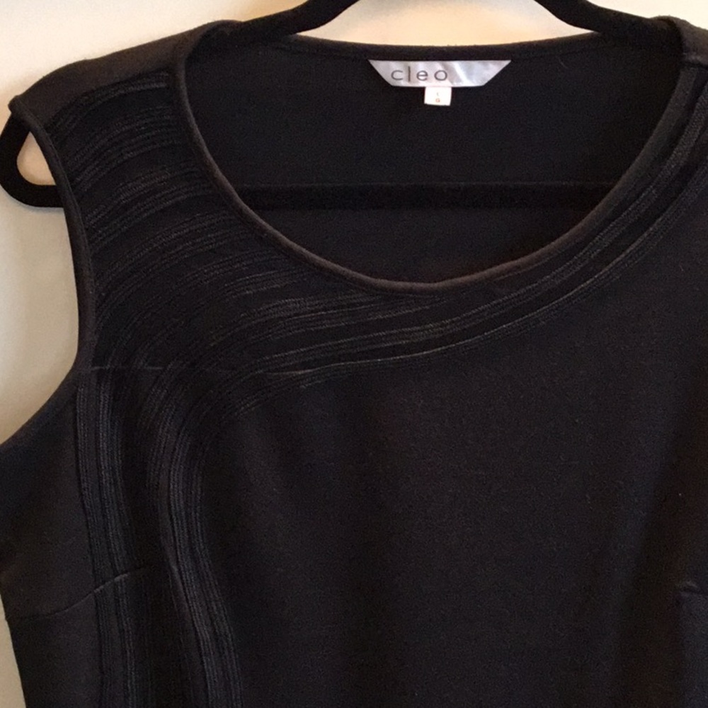 Cleo Elegant Tailored Black top with piping detail